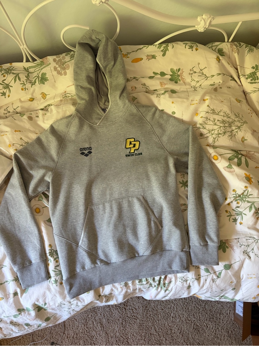 Arena Light Gray Hoodie with Cal Poly Swim Club Patch